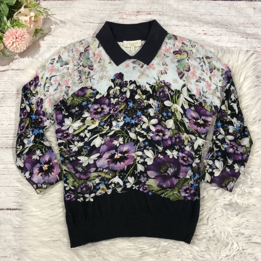 Ted Baker Ibele Entangle Enchantment Butterfly Peter Pan Jumper